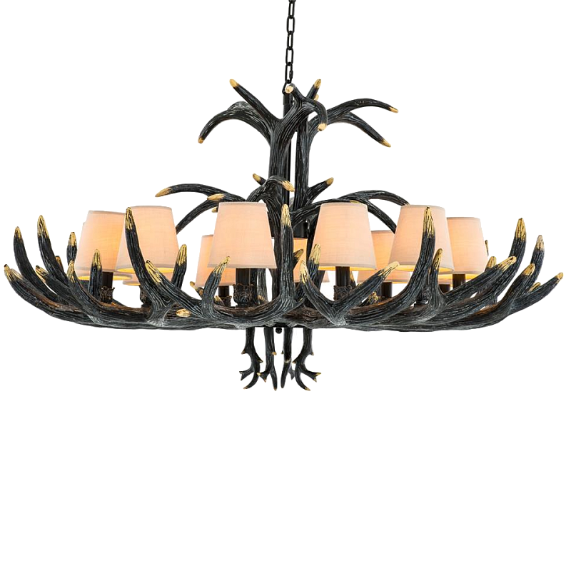 Люстра Eichholtz Chandelier Horn XL Черный Кремовый в Твери | Loft Concept 
