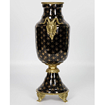 Ваза черного цвета из фарфора с золотистым узором и бронзовыми элементами Eden Garden porcelain and bronze варинант исполнения - 2 | Loft Concept в Твери