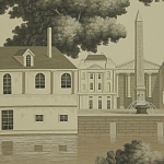 Обои ручная роспись Monuments of Paris Terre Foncée on scenic paper варинант исполнения - 3 | Loft Concept в Твери