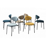 Стул металлический с мягкой спинкой и сиденьем из велюра Alfie Chair варинант исполнения - 8 | Loft Concept в Твери