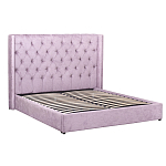 Кровать двуспальная фиолетовая с основанием из массива дерева с мягким изголовьем Velour Beds варинант исполнения - 1 | Loft Concept в Твери