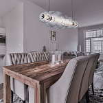 Подвесной светильник линейный с прозрачными стеклянными шарами разного диаметра Eurofase варинант исполнения - 9 | Loft Concept в Твери