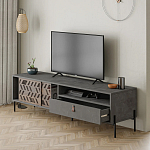 ТВ-тумба с раздвижными дверцами Mallin Metal TV Stand варинант исполнения - 3 | Loft Concept в Твери