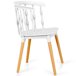 Пластиковый стул на ножках из массива бука Ferret Spiral White варинант исполнения - 3 | Loft Concept в Твери