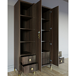 Большой шкаф с витриной Elsa Dreams Walnut варинант исполнения - 3 | Loft Concept в Твери