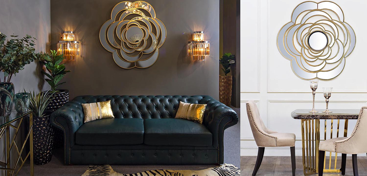 Зеркало Mirrored Flower Gold Зеркало Mirrored Flower Gold - Loft-Concept в Твери