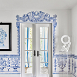 Обои ручная роспись Porto by Alessandra Branca Original colourway on dyed paper варинант исполнения - 2 | Loft Concept в Твери