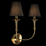 Бра с металлическим основанием бронзового цвета и 2-мя черными конусовидными абажурами Dignity варинант исполнения - 2 | Loft Concept в Твери