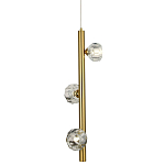 Подвесной светильник c 3-мя хрустальными плафонами Metal Tube Crystal Brass Hanging Lamp варинант исполнения - 1 | Loft Concept в Твери