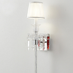 Бра с белым текстильным абажуром и хрустальными подвесками с декоративной кисточкой Lustre Reverie варинант исполнения - 4 | Loft Concept в Твери