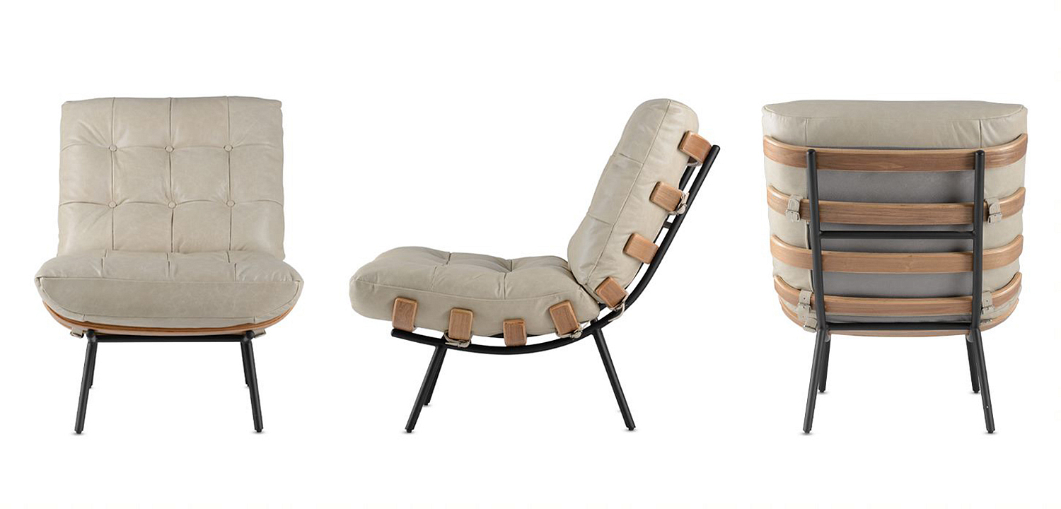 Кресло Philbert Chair beige leather Кресло Philbert Chair beige leather - Loft-Concept в Твери