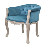 Кресло низкое в стиле прованс Louis French Armchair blue velour варинант исполнения - 3 | Loft Concept в Твери