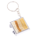 Зеркало брелок складное двухстороннее из натурального камня Оникс Silver Stone Mirrors варинант исполнения - 4 | Loft Concept в Твери