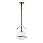 Подвесной светильник с белым плафоном в форме шара в арочной подвеске Hinkley варинант исполнения - 12 | Loft Concept в Твери