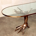 Обеденный стол с фигурным декором бронзового цвета Dichotomy racetrack варинант исполнения - 1 | Loft Concept в Твери