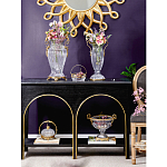 Чаша из прозрачного стекла с бронзовой подставкой и ручками Eden Garden варинант исполнения - 5 | Loft Concept в Твери