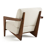 Кресло с обивкой из белого букле Armchair White Boucle варинант исполнения - 2 | Loft Concept в Твери