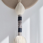 Аксессуар на стену диск из нитей Wall Decor White Thread Disc  варинант исполнения - 2 | Loft Concept в Твери