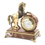 Часы настольные бронзовые с декором в виде коня Horse Stone Clock варинант исполнения - 2 | Loft Concept в Твери