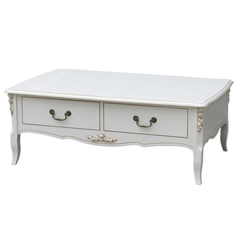 Журнальный стол в стиле прованс с ящиками Montmartre Provence Coffee Table ivory ( слоновая кость ) Бронза Журнальный стол в стиле прованс с ящиками Montmartre Provence Coffee Table ivory ( слоновая кость ) Бронза в Твери | Loft Concept