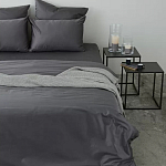 Постельное белье однотонное из сатина темно-серого цвета Eden Line варинант исполнения - 4 | Loft Concept в Твери