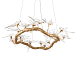 Люстра подвесная с прозрачными стеклянными птичками на ветвях Диаметр 100 см Serip Voa варинант исполнения - 8 | Loft Concept в Твери