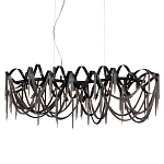 Люстра подвесная линейная с переплетенными металлическими лентами и цепочками Atlantis Chain варинант исполнения - 1 | Loft Concept в Твери