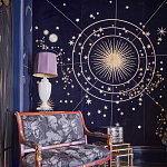 Обои с вышивкой ручной работы Cosmos Original colourway on velvet варинант исполнения - 1 | Loft Concept в Твери