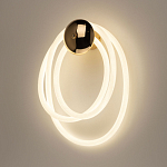 Бра с круглым золотистым основанием и белыми изогнутыми световыми линиями Luke Lampco Tracer Lamp варинант исполнения - 2 | Loft Concept в Твери