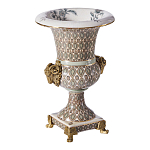 Ваза с овнами из фарфора с бронзовыми элементами Bronze Aries варинант исполнения - 2 | Loft Concept в Твери