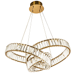 Подвесная люстра в виде изогнутых колец с хрустальным декором Ring Horizontal Oculus Gold Light Chandelier варинант исполнения - 2 | Loft Concept в Твери