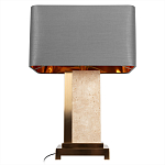 Настольная лампа с основанием из натурального камня c серым прямоугольным абажуром Lapis Tiburtinus варинант исполнения - 3 | Loft Concept в Твери