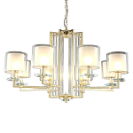 Люстра с 8-ю цилиндрическими плафонами из стекла Laurent варинант исполнения - 1 | Loft Concept в Твери