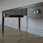 Письменный стол Elsa Dreams Walnut Шпон дерево с двумя ящиками варинант исполнения - 4 | Loft Concept в Твери