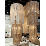 Люстра круглая трехъярусная из бахромы Milk Gradient Braided Fringe варинант исполнения - 2 | Loft Concept в Твери