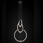 Люстра подвесная светодиодная с 3-мя кольцами Bronze Ring Chandelier варинант исполнения - 1 | Loft Concept в Твери