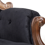 Кресло с мягкой обивкой из черного велюра на 4-х деревянных ножках Evelyn Classical Armchair варинант исполнения - 5 | Loft Concept в Твери