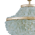 Подвесной светильник трёхъярусный с каскадом из стеклянных декоративных элементов Shining Sea Glass варинант исполнения - 1 | Loft Concept в Твери