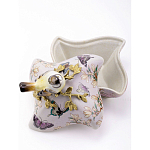 Шкатулка фиолетового цвета с рисунком бабочек и крышкой с фигуркой птицы на ветке Eden Garden варинант исполнения - 6 | Loft Concept в Твери