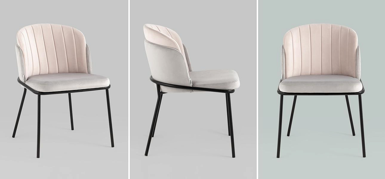 Стул Penelope Chair Металлические Ножки Светло-Розовый велюр Стул Penelope Chair Металлические Ножки Светло-Розовый велюр - Loft-Concept в Твери