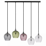 Подвесной светильник каскадный с 5-ю фактурными стеклянными плафонами Cascade with Relief Lampshades варинант исполнения - 1 | Loft Concept в Твери