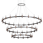 Люстра подвесная с тремя круглыми ярусами и цилиндрическими плафонами Arnaut Light варинант исполнения - 1 | Loft Concept в Твери