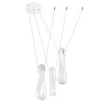 Подвесной светильник белого цвета с 3-мя изогнутыми плафонами Flow Loop варинант исполнения - 4 | Loft Concept в Твери