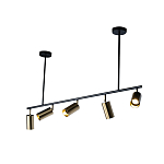 Люстра линейная с 5-ю цилиндрическими плафонами цвета латунь TRIBES CHANDELIER варинант исполнения - 2 | Loft Concept в Твери