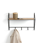 Настенная вешалка с полкой из ротанга Bourn Shelf-hanger варинант исполнения - 2 | Loft Concept в Твери