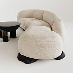 Диван Cannes трехместный с обивкой букле молочного цвета варинант исполнения - 2 | Loft Concept в Твери