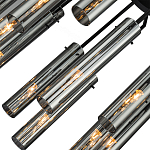 Люстра со стеклянными цилиндрическими плафонами Luminous Cylinders Smoky варинант исполнения - 5 | Loft Concept в Твери