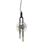 Подвесной светильник черного цвета с прозрачным стеклянным плафоном и золотистой центральной вставкой Virelia  варинант исполнения - 1 | Loft Concept в Твери