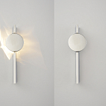 Бра с круглым зеркальным диском на прямоугольном соновании Reflection Circle Glow варинант исполнения - 2 | Loft Concept в Твери