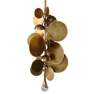 Люстра креативная из дисков цвета латунь Constellation Light and Style